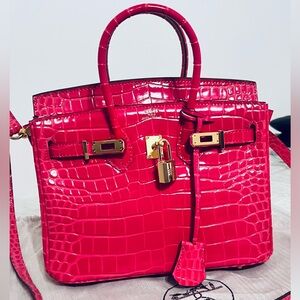 Hermes Vibrant Pink Crocodile Satchel